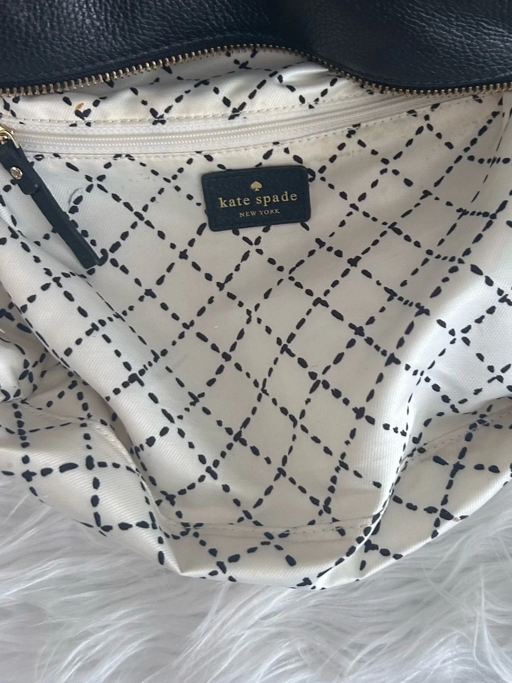 Kate Spade Black Pebbled Leather Satchel Crossbody Shoulder Bag gold hardware